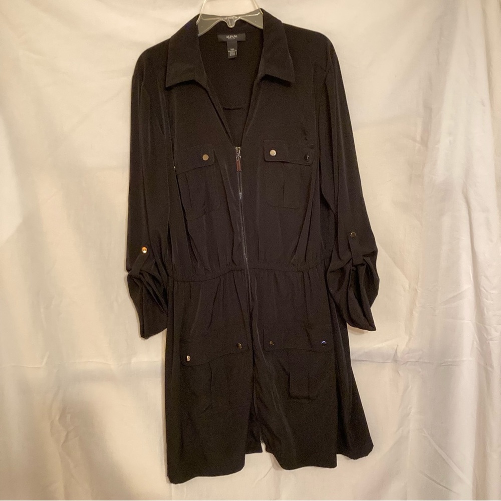 Alfani Utility Shirt Dress Black size 14P